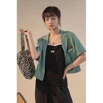 UBUIE dried fish short suit jacket womens summer thin design sense niche loose small man High shirt