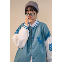 UBUIE dried fish flannel print puleather baseball jacket women Spring and Autumn American retro casual Joker jacket