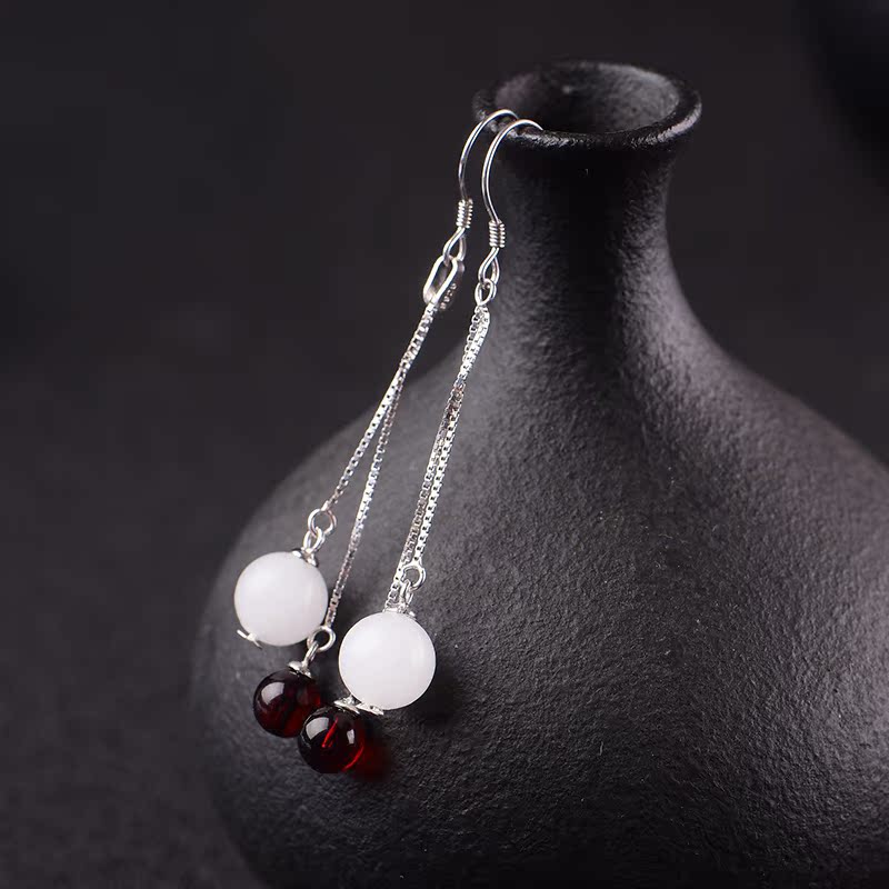 Boucles d oreilles pendantes Femme en Hetian jade - Ref 3097530 Image 2