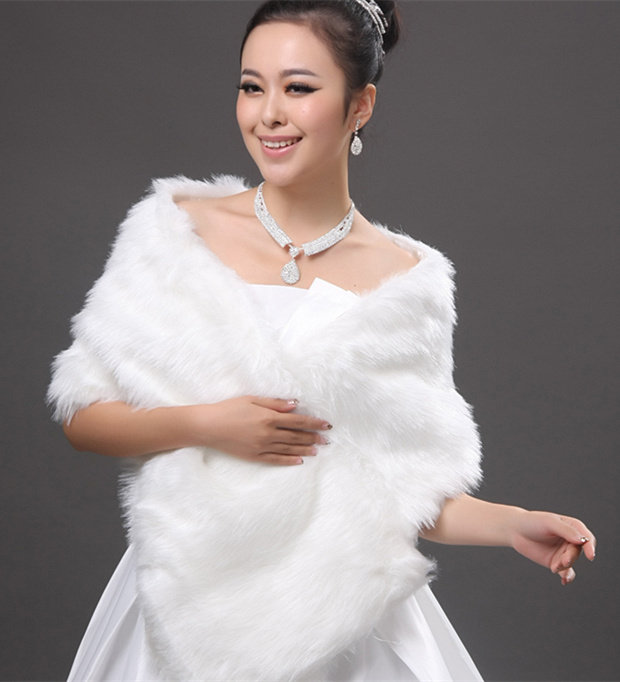 2021 new spring/winter wedding long hair shawl photo studio white bridal cheongsam dress extended shawl warm jacket