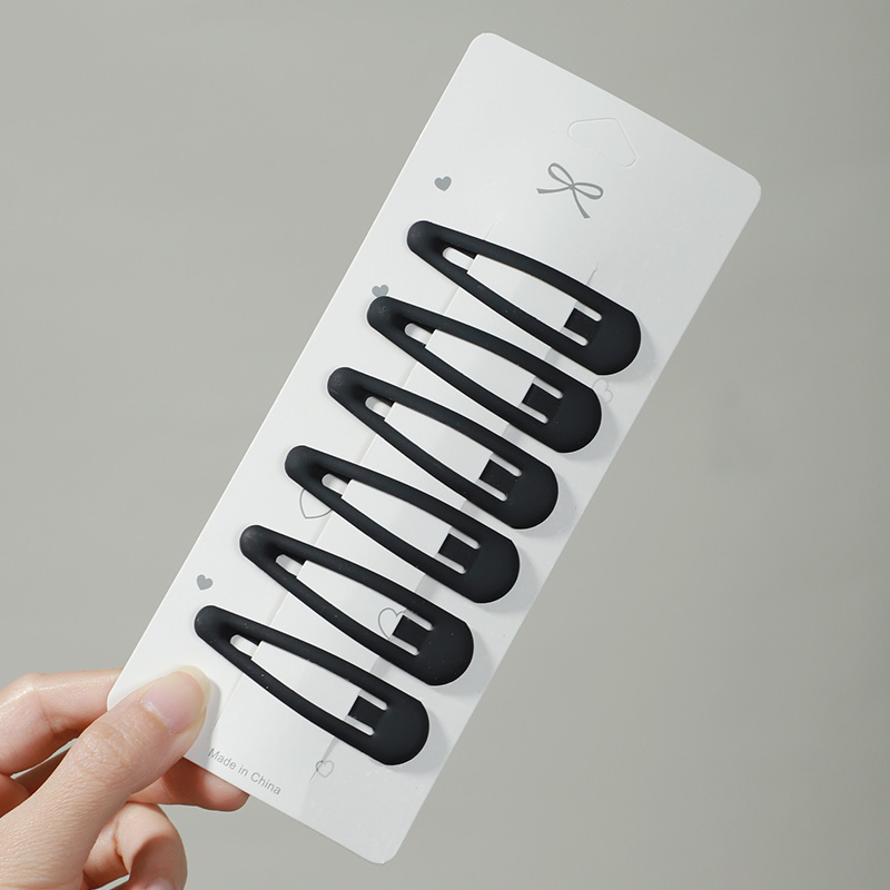 images 6:Black one-word clip hairpin side Liu Hai hair card broken hair head decorated simple hairpin poster head spoon hairpin