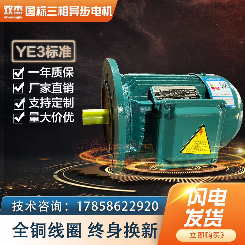 YE3 iron shell copper wire motor 1 1 1 5 2 2 3 4 5 7 5kw 11 kW three-phase asynchronous motor