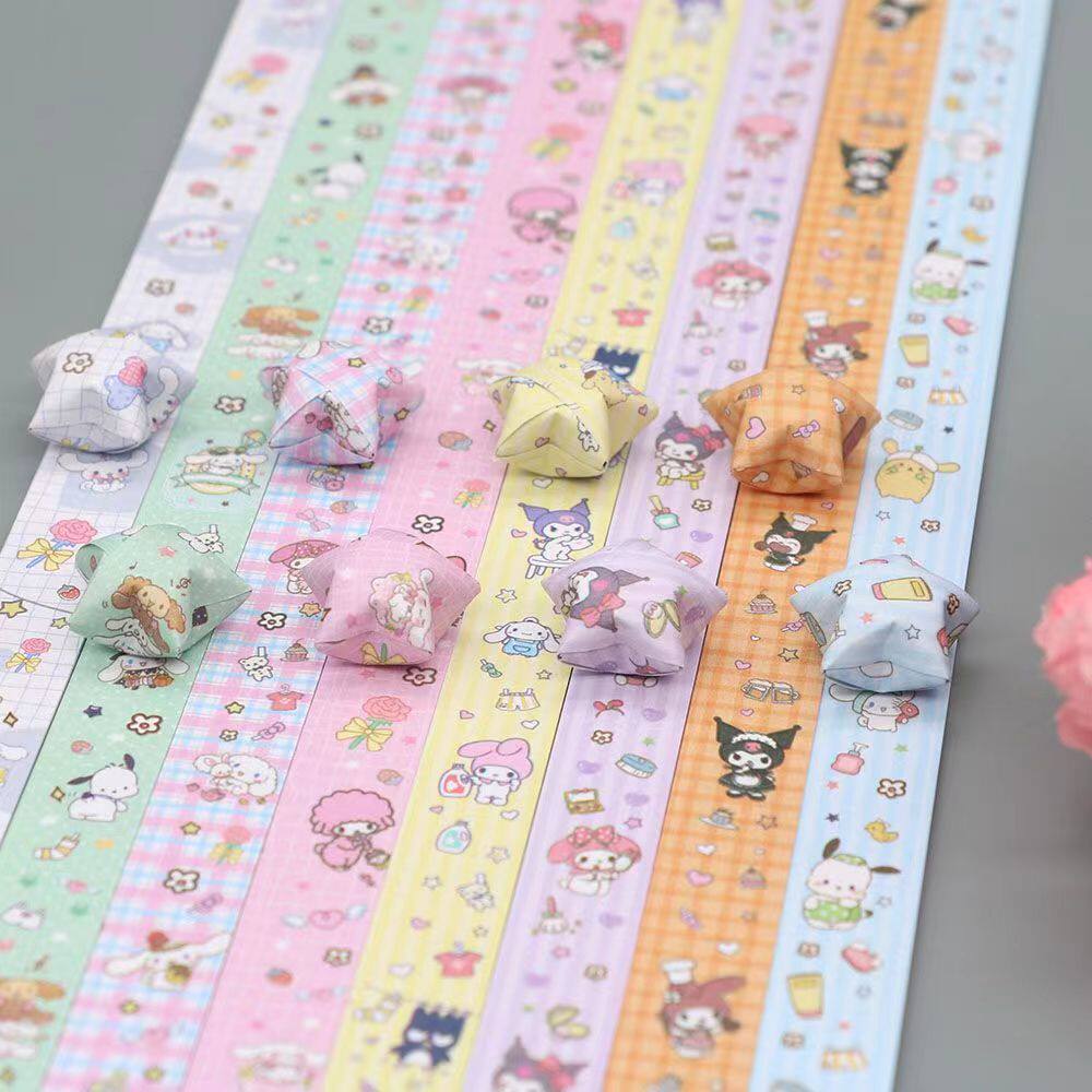 Cartoon Star Strips Origami Student Female Cute handmade material Xu willing stars to fold the strip paper of the pentagram-Taobao
