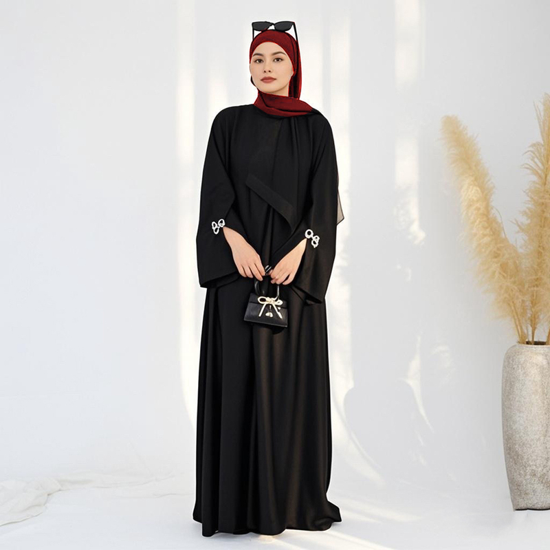 Long-Sleeved Robe Jacquard Satin Dress Long Skirt Arab Women Dresses Robe Long-Sleeved Robe Jacquard Satin Dress Long Skirt Arab Women Dresses Robe