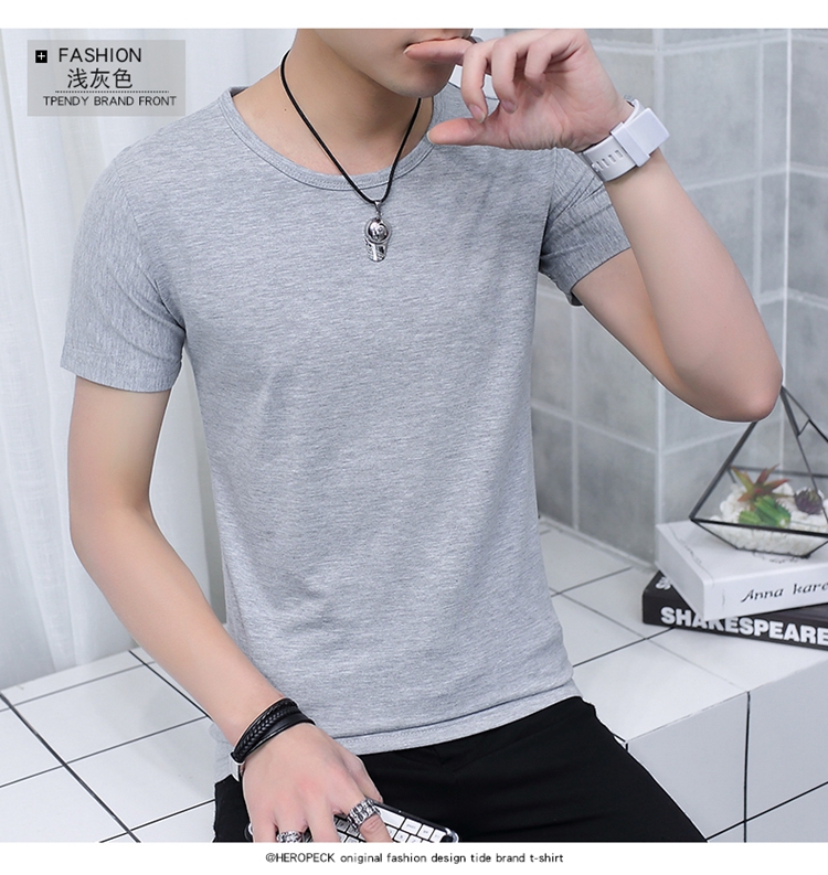 Tất cả đều màu trắng tất cả màu đen áo thun nam ngắn tay 裇 mặt sạch sẽ phiên bản Hàn Quốc của quần áo sơ mi nam trên đất áo thun gucci