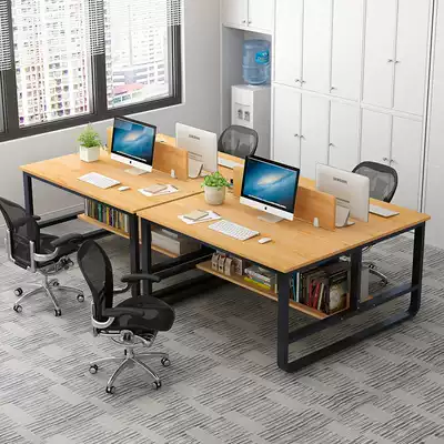 Office staff desk Four-person one-piece screen work desk Open staff desk Simple spot