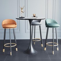 Modern simplicity can be rotated high stool Home light lavish bar stool Nordic Banking stool Commercial stainless steel iron art