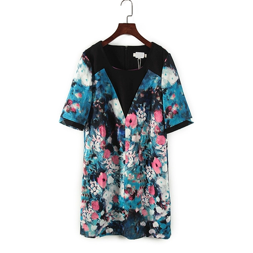 Брендовый летний универсальный ретро комплект, элегантное платье, короткий рукав, яркий броский стиль, модель R086