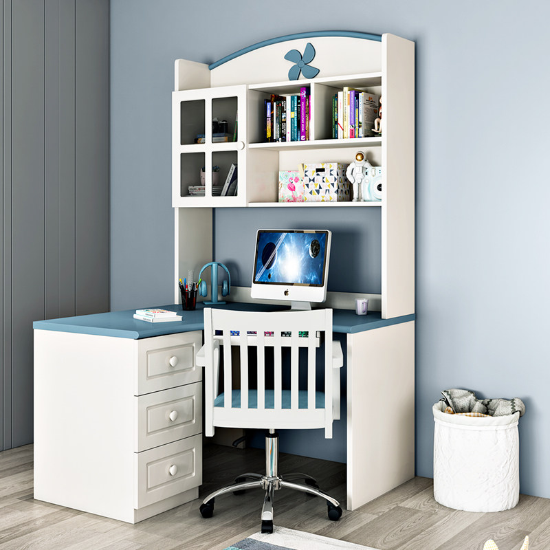 Children study desk bookcase integrated small family light lavish modern minimalist computer desk combined book house furniture suit