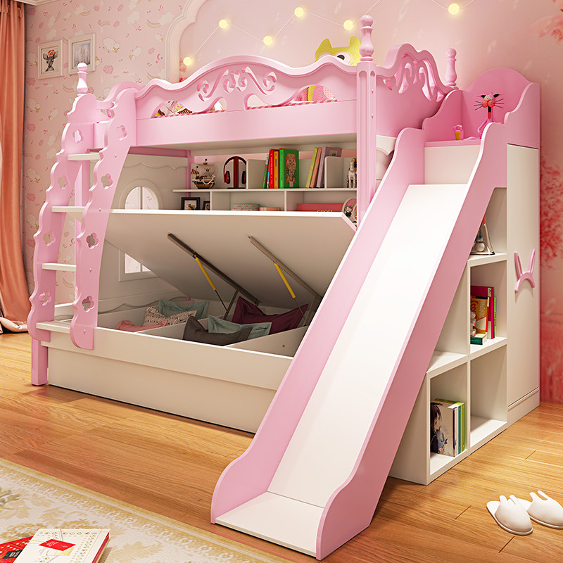 Upper Bunk Bed Double Bed Bunk Bed Bunk Bed Double Princess Castle Bed Low Bed Twin Beds Two-storey Children's Bed-Taobao