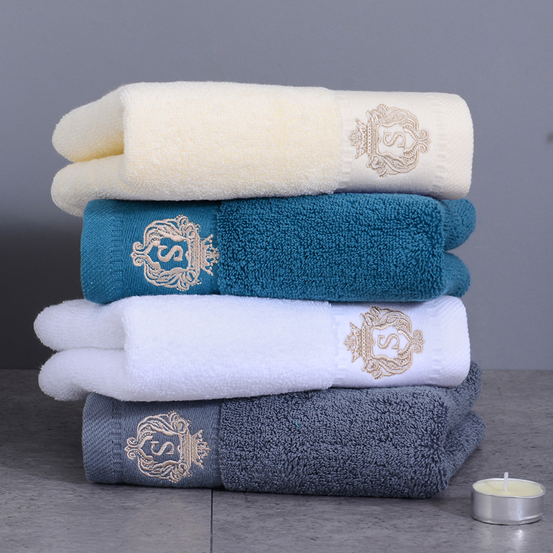 1 2 4 five-star hotel towels, cotton, pure cotton, water absorption, no hair loss, household facial towels, thickening, face washing