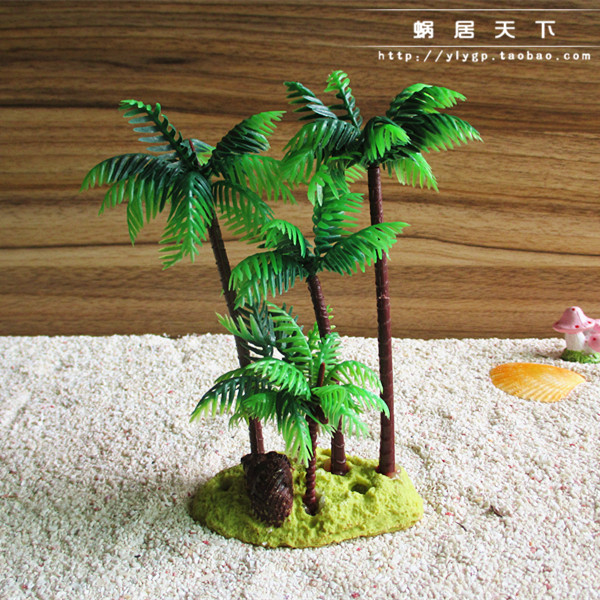 (Small Coconut Island) Residence Crab Climbing with Landscaping Rearing Tank Vat decorated with Amphibian Tinnitus Small Climbing Pet Furnishing