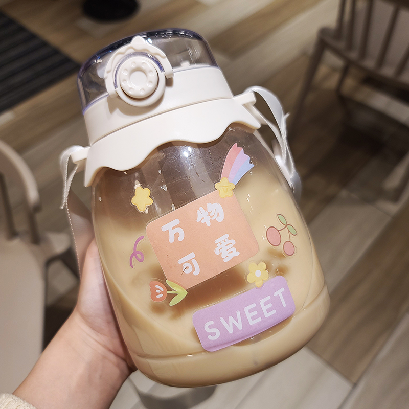 1000ml super large capacity water cup women's summer portable baby bag military training net red belly cup sports water bottle high value