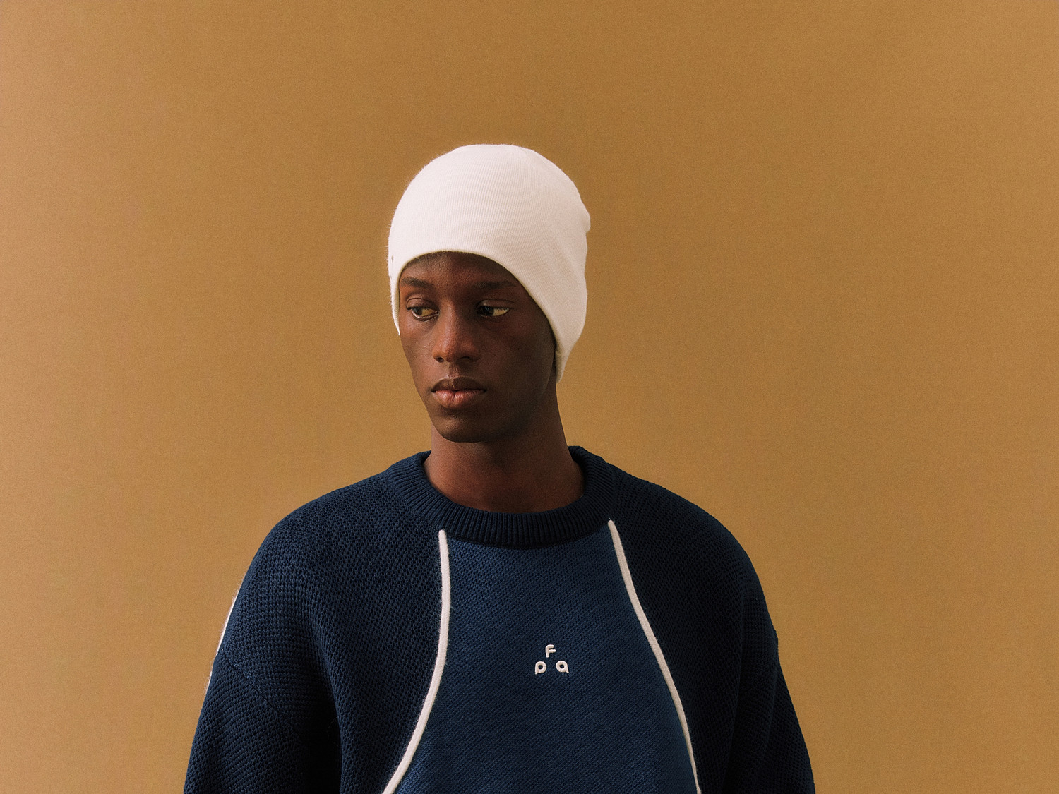 FPA Color-Block Curved Crewneck Sweater