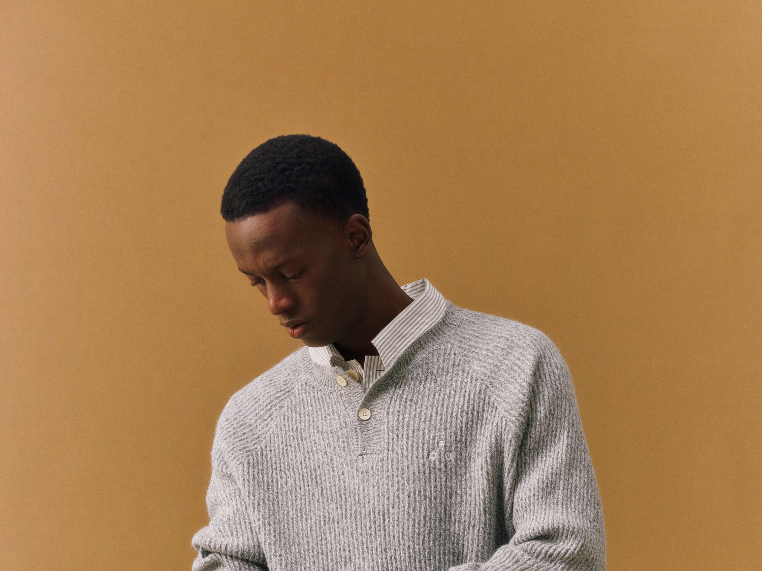 FPA Cable-Knit Color-Block Henley Sweater