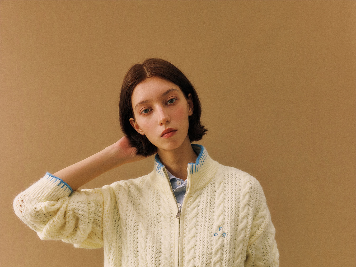 FPA Cable-Knit Color-Block Cardigan