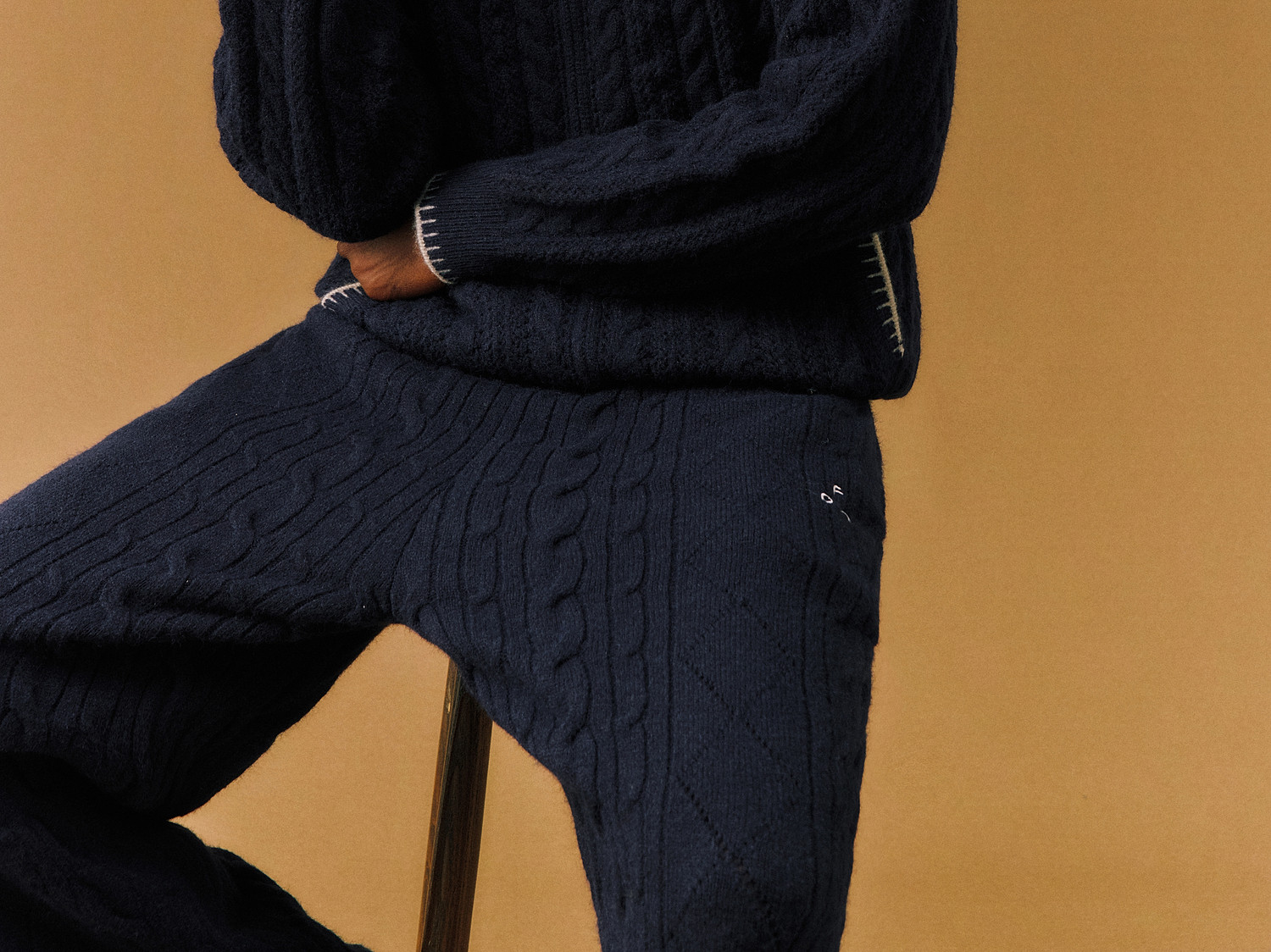 FPA Cable-Knit Color-Block Cardigan