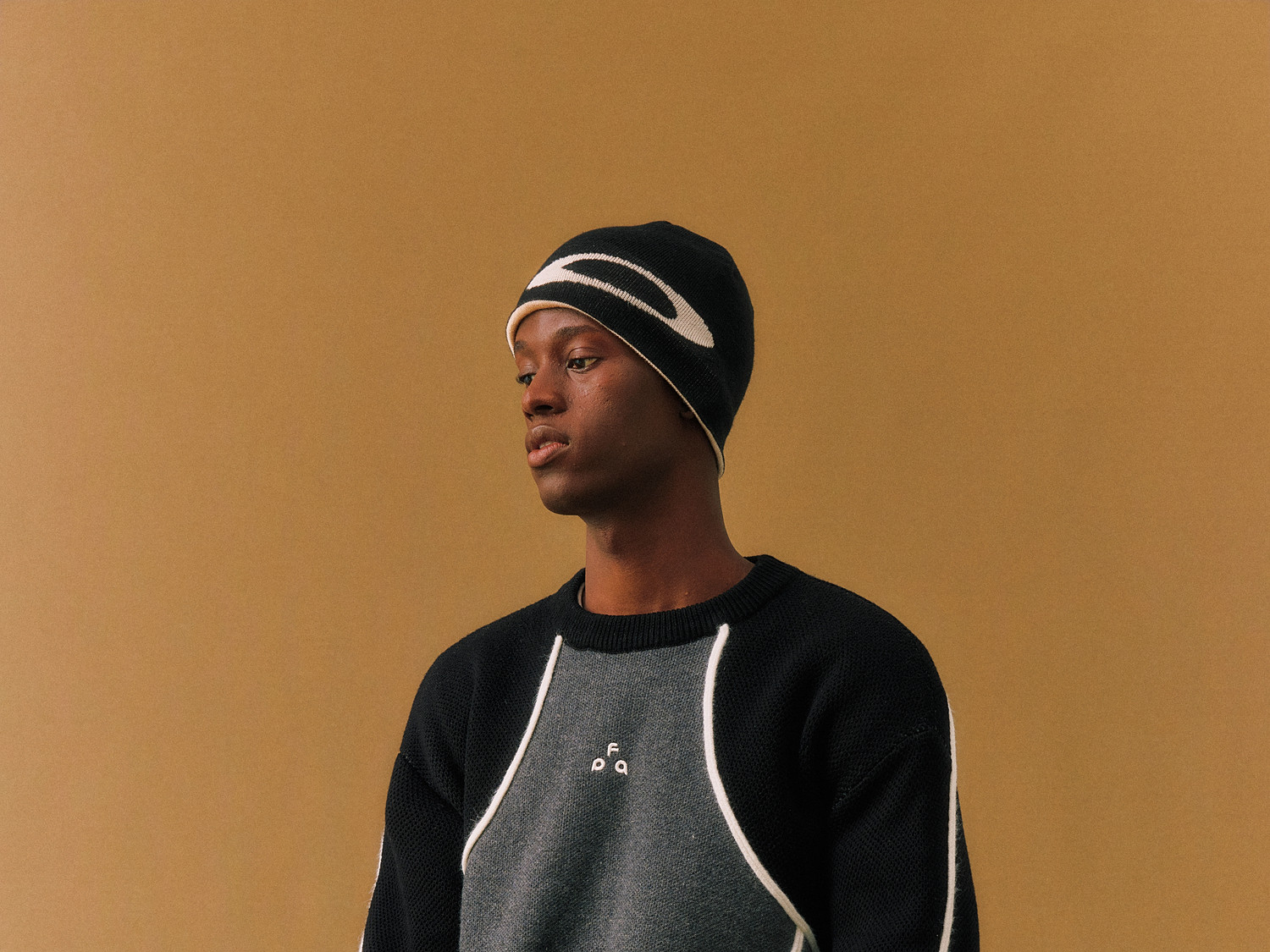 FPA Color-Block Curved Crewneck Sweater