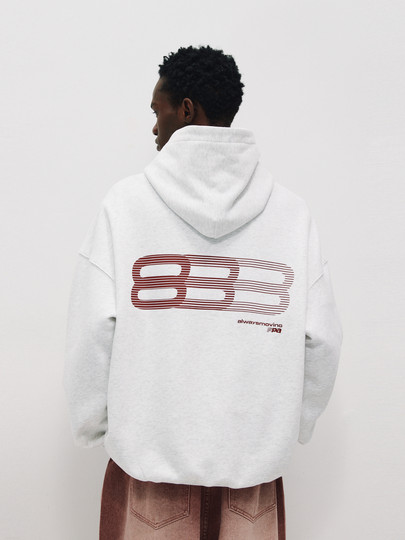 FPA渐变跑道图形连帽卫衣 国潮牌春季休闲宽松重磅美式帽衫外套男