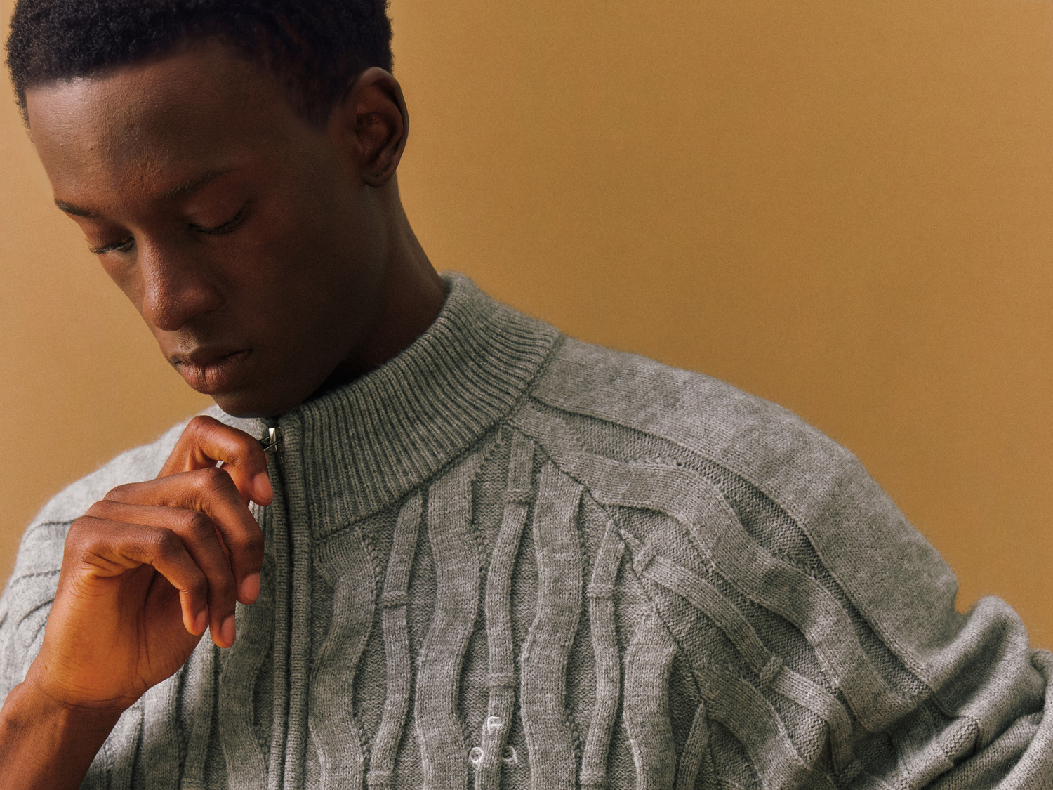 FPA Spiral Cable-Knit Zip Sweater