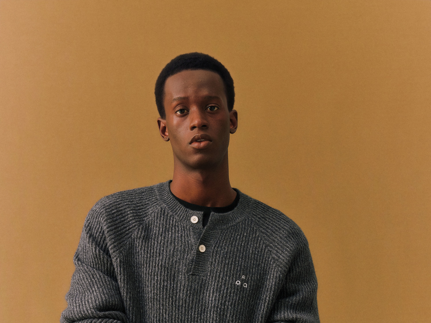 FPA Cable-Knit Color-Block Henley Sweater