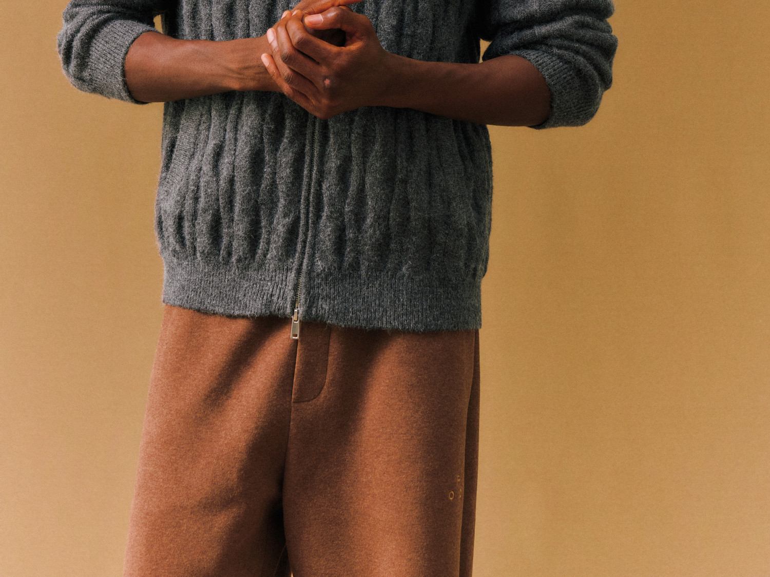 FPA Spiral Cable-Knit Zip Sweater
