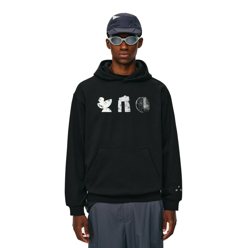 Fpa Pattern Hooded Sweatshirt with Natural Elements Logo, Spring and Autum Sports and Leisure Versatile Black Hoodie for Men Fpa Pattern Hooded Sweatshirt with Natural Elements Logo, Spring and Autum Sports and Leisure Versatile Black Hoodie for Men