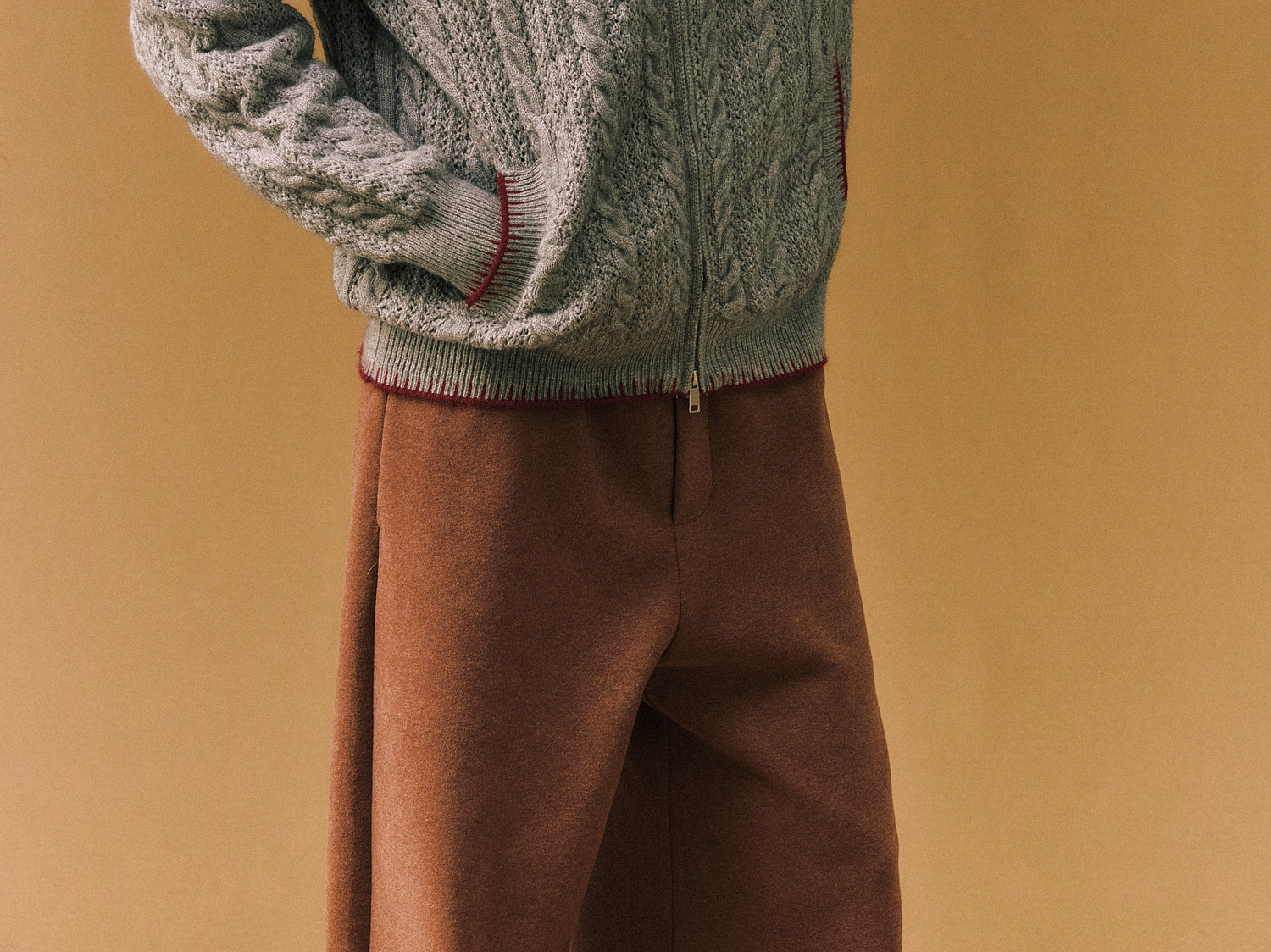 FPA Cable-Knit Color-Block Cardigan