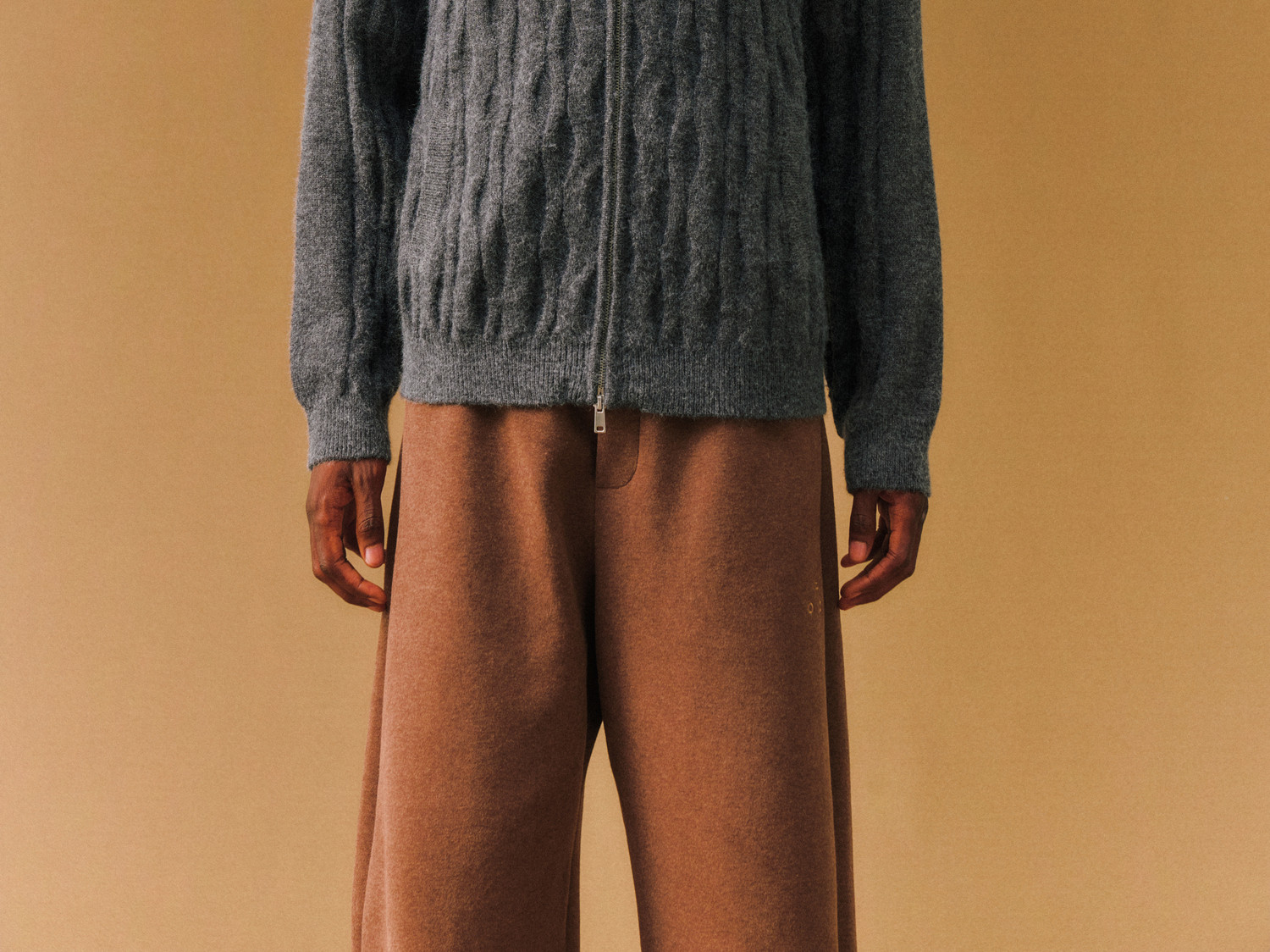 FPA Spiral Cable-Knit Zip Sweater
