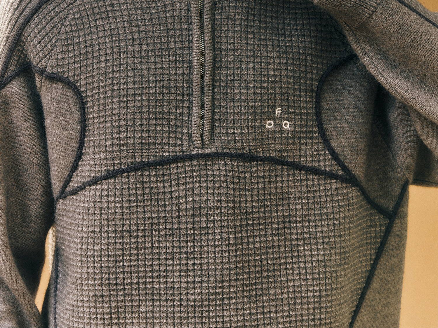 FPA Half-Zip Color-Block Jacquard Sweater