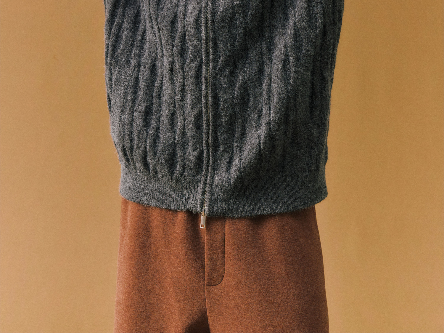 FPA Spiral Cable-Knit Zip Sweater