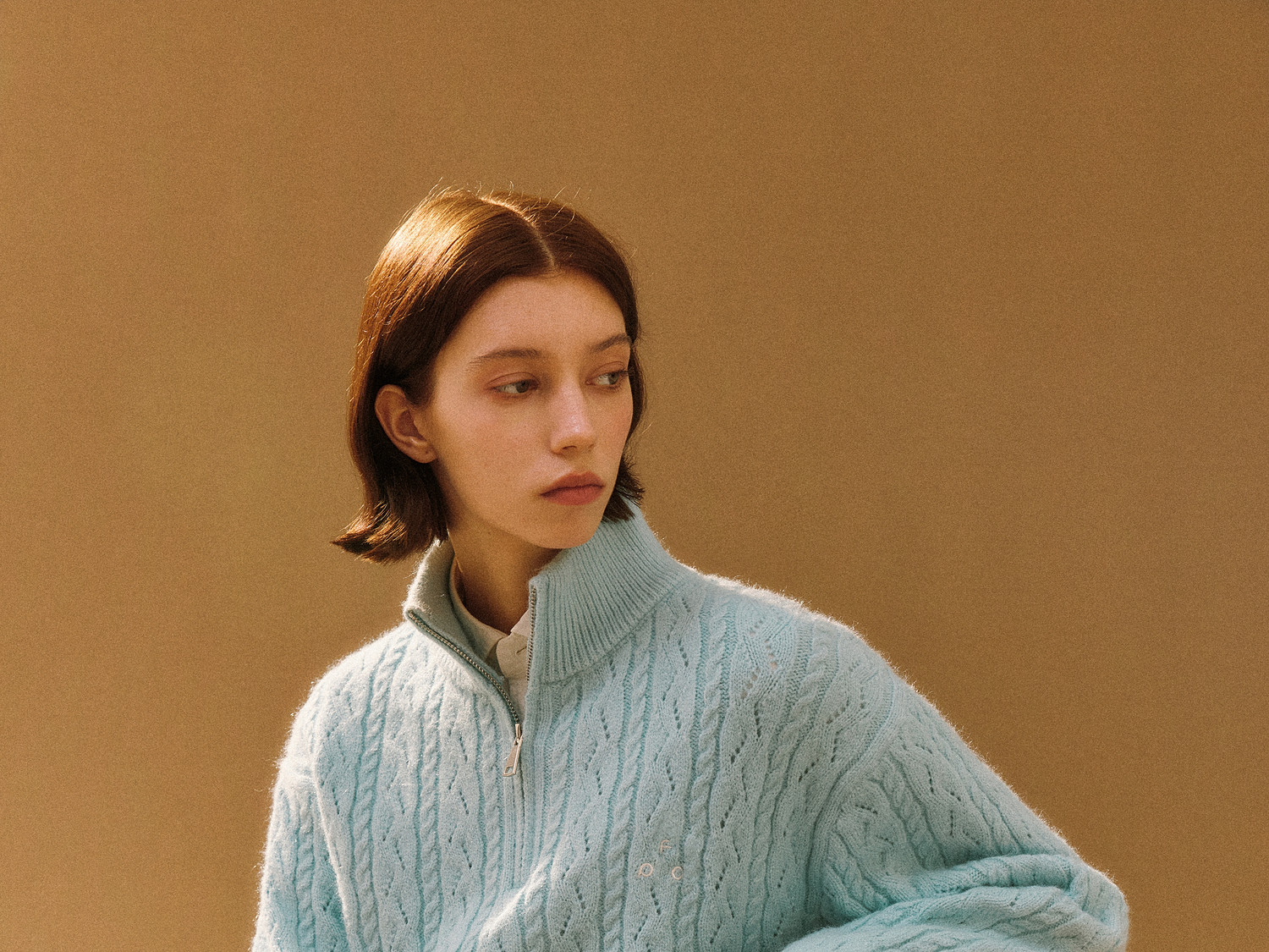 FPA Half-Zip Cable-Knit Sweater