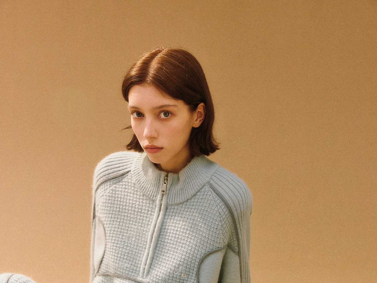 FPA Half-Zip Color-Block Jacquard Sweater