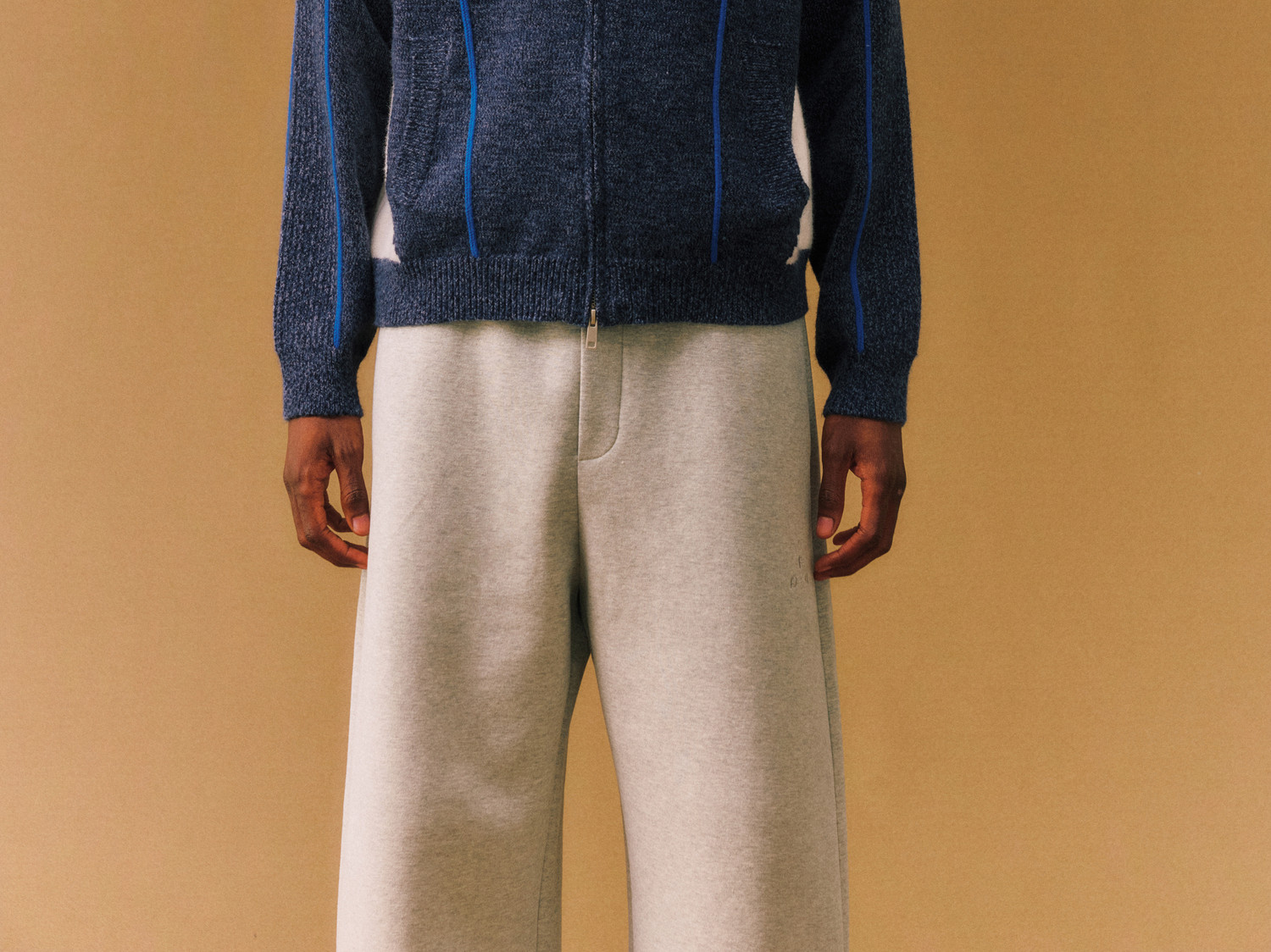 FPA Color-Block Zip-Up Knit Sweater