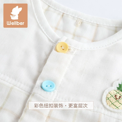 Детское марлевое боди для раннего возраста, короткий рукав