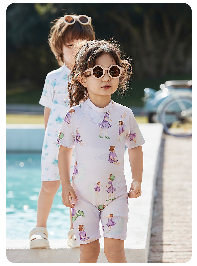 Wilberu Girls' Swimwear Two-Piece Children's Girls' and Boys' Summer Sun Protection Class a One-Piece Swimsuit for 3-Year-Olds — 79
