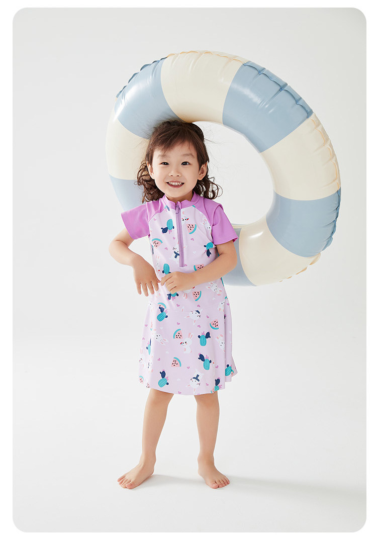 Wilberu Girls' Swimwear Two-Piece Children's Girls' and Boys' Summer Sun Protection Class a One-Piece Swimsuit for 3-Year-Olds — 92