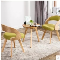 Solid Wood hotel dining chair home backrest desk chair Nordic modern minimalist leisure fabric Cafe dining stool