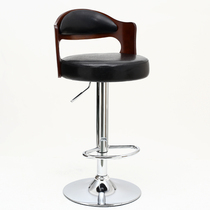 Fashionable simple bar chair retro rotating lifting European solid wood bar chair home American high foot bar stool Special