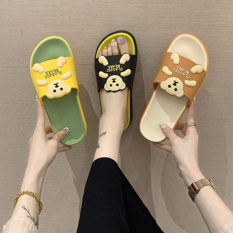Japanese cute slippers women's summer indoor couple soft bottom bathroom non-slip bath home wear sandals