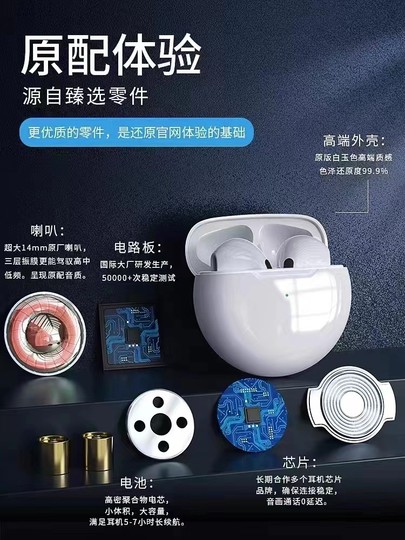 Original Genuine Product Suitable for 70 Mobile Phones, Dedicated Bluetooth Headset, Wireless Pro New Model, Noise-Cancelling Universal Headset