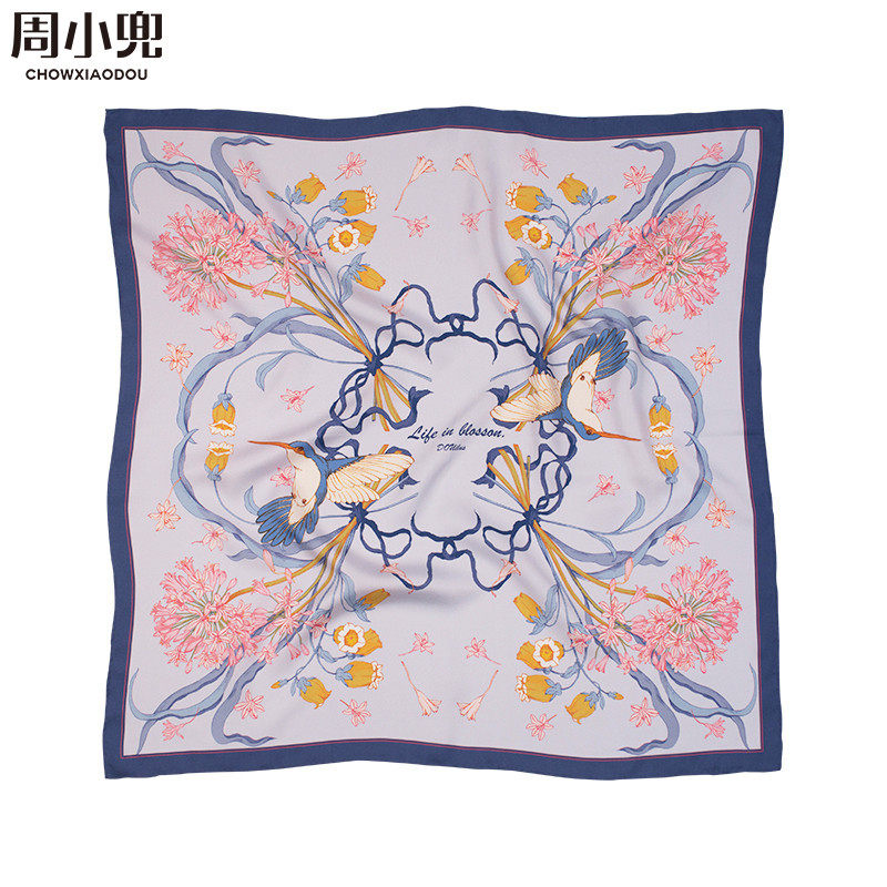 Week Small Pocket Original 100 Lotus Printed Genuine Silk Twill Silk Big scarf mulberry silk shawl scarves
