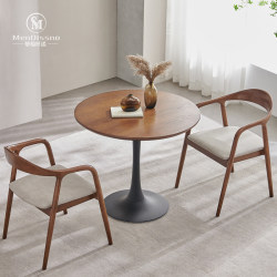 Small Apartment Balcony Dining Table, Casual Home Use Small Table, Round Table, Negotiation Table, Solid Wood Small Round Table, Reception Coffee Table and Chairs
