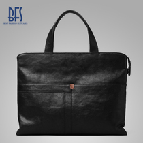 BFS mens Hand bag mens leather small business leisure mini handbag mens computer bag A4 file bag cowhide