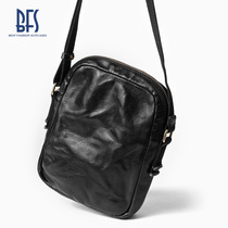 BFS Japanese small shoulder bag mens mini shoulder bag Tide brand mens casual cowhide bag mens leather small backpack tide