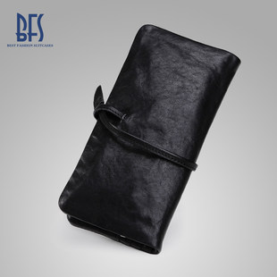 Long wallet, leather card holder for leisure, genuine leather, Korean style, European style
