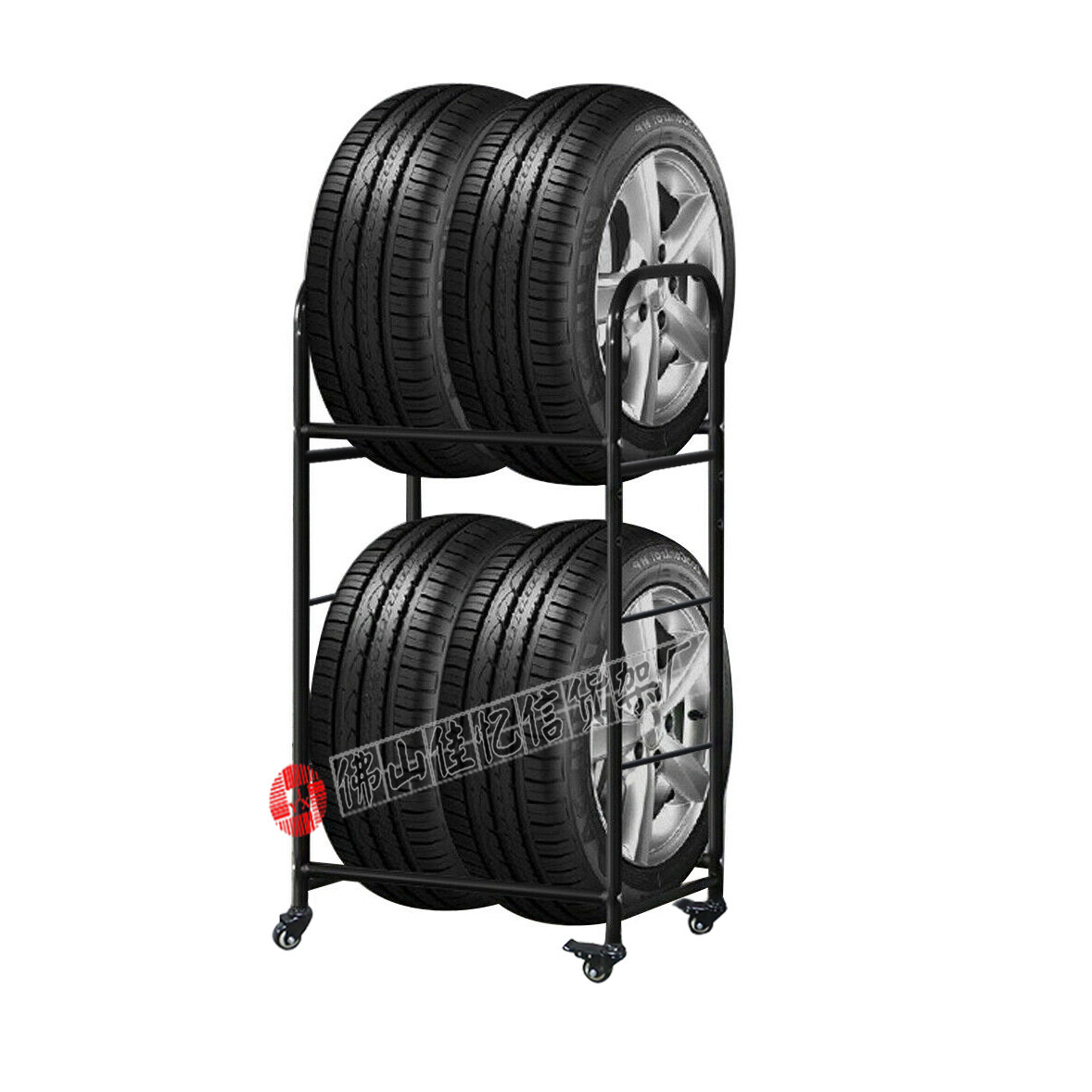 With wheel auto tire display shop workshop mobile tyre wheel wheel rack 4S store tire store shelves