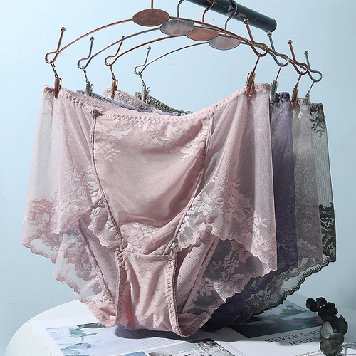 Нижнее белье, кружевные ультратонкие сексуальные штаны, дышащие летние трусы, средняя посадка