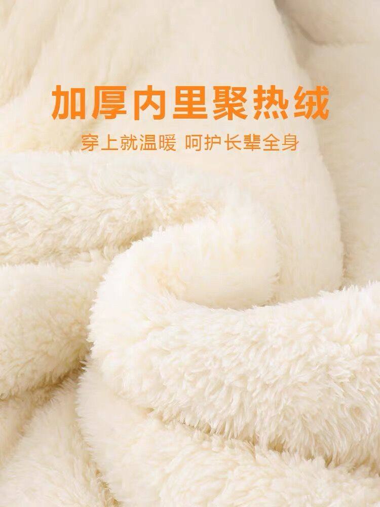 Woodpecker Brand Winter Clothing for Middle-Aged and Elderly Women, New Style Fleece-Lined Cotton Coat, Thickened Cotton Jacket for Grandma, Mother's Cotton Clothing