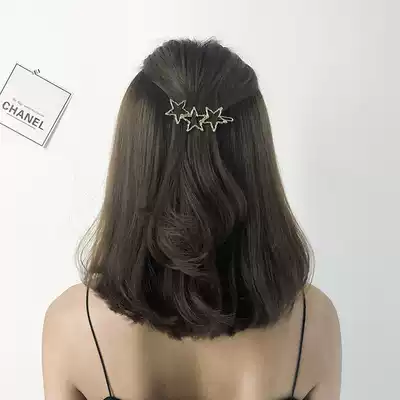 Ju Jingyi same Korean ins hairclip simple star hairclip clip back of the head with a word clip half tie hair headgear